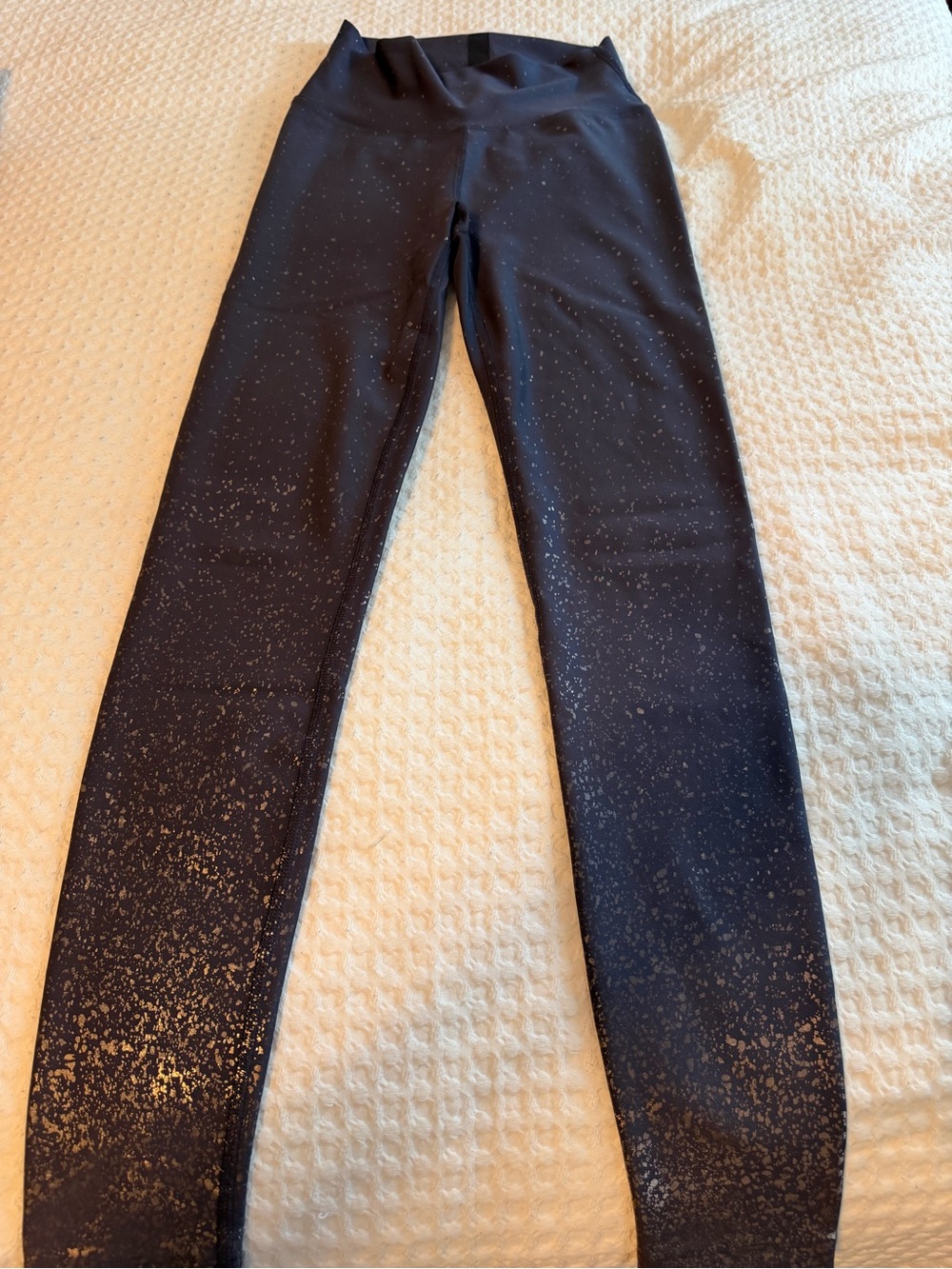 Peloton Grey Leggings with Metallic Gold Speckle